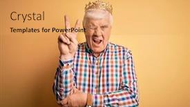  Presentation with golden yellow - Presentation theme featuring senior-handsome-hoary-man-wearing background and a yellow colored foreground