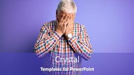  Presentation with colorful hands - Audience pleasing presentation theme consisting of senior-handsome-hoary-man-wearing backdrop and a royal blue colored foreground