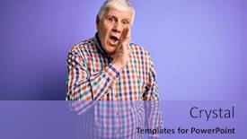  Presentation with talk - Cool new PPT layouts with senior-handsome-hoary-man-wearing backdrop and a light blue colored foreground