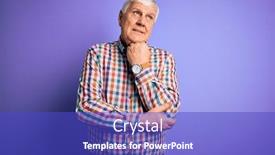  Presentation with question - Amazing presentation having senior-handsome-hoary-man-wearing backdrop and a cobalt blue colored foreground