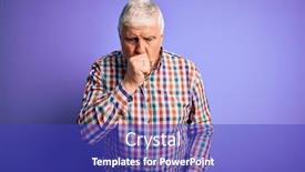  Presentation with senior care - Slide set featuring senior-handsome-hoary-man-wearing background and a royal blue colored foreground