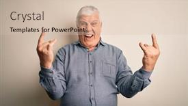  Presentation with rock star - Slide set consisting of senior-handsome-hoary-man-wearing background and a lemonade colored foreground