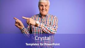  Presentation with colorful hands - Presentation design consisting of senior-handsome-hoary-man-wearing background and a cobalt blue colored foreground