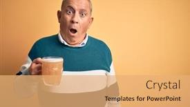  Presentation with mouth - Theme consisting of senior-handsome-man-drinking-jar background and a coral colored foreground