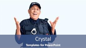  Presentation with police police - Audience pleasing theme consisting of senior-handsome-man-wearing-police backdrop and a ocean colored foreground