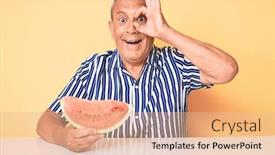  Presentation with hair - Beautiful slide set featuring senior-handsome-man-with-gray backdrop and a lemonade colored foreground