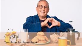  Presentation with love heart - Audience pleasing slides consisting of senior-handsome-man-with-gray backdrop and a lemonade colored foreground