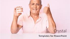  Presentation with denture - Theme enhanced with senior-handsome-man-with-gray background and a pink colored foreground
