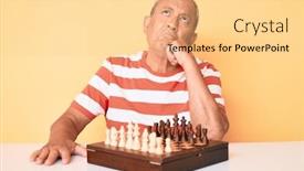  Presentation with wrinkles gray hair - Beautiful theme featuring senior-handsome-man-with-gray backdrop and a lemonade colored foreground