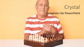  Presentation with gray - Slide set featuring senior-handsome-man-with-gray background and a lemonade colored foreground