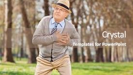  Presentation with cardiac arrest - Colorful presentation theme enhanced with senior having a cardiac arrest backdrop and a coral colored foreground