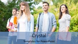  Presentation with senior high school - Audience pleasing presentation design consisting of senior high school - outdoor portrait of a group backdrop and a teal colored foreground