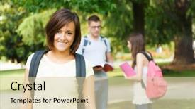  Presentation with senior high school - Colorful PPT layouts enhanced with dictionary page with word waste backdrop and a light gray colored foreground.