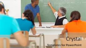  Presentation with senior high school - Colorful theme enhanced with senior high school biology teacher backdrop and a coral colored foreground