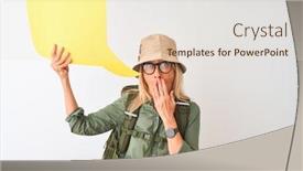  Presentation with canteen - Audience pleasing slide set consisting of senior-hiker-woman-wearing-canteen backdrop and a lemonade colored foreground