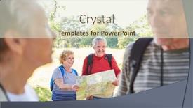  Presentation with summer camp group of diverse - Beautiful slides featuring senior-hiking-group backdrop and a cream colored foreground