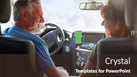  Presentation with senior couple - Theme enhanced with senior-hispanic-couple-on-drive background and a tawny brown colored foreground