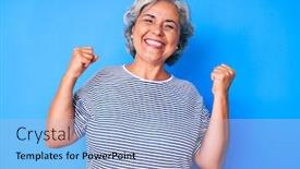  Presentation with hispanic heritage celebration - Presentation design featuring senior-hispanic-grey-haired-woman background and a light blue colored foreground