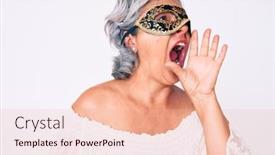  Presentation with carnival - Amazing presentation theme having senior-hispanic-grey-haired-woman backdrop and a lemonade colored foreground