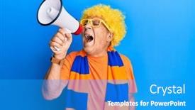  Presentation with hooligan - Presentation design with senior-hispanic-hooligan-man-wearing background and a teal colored foreground