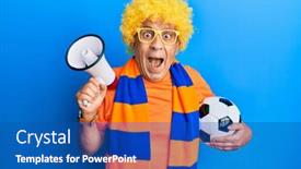  Presentation with hooligan - Cool new PPT theme with senior-hispanic-man-football-hooligan backdrop and a ocean colored foreground