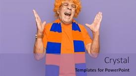  Presentation with hooligan - Slide set having senior-hispanic-man-football-hooligan background and a coral colored foreground