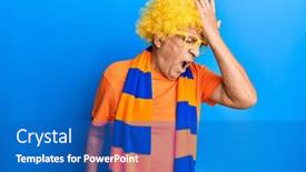  Presentation with memory game - Cool new slide set with senior-hispanic-man-football-hooligan backdrop and a teal colored foreground