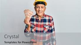  Presentation with handyman - Amazing theme having senior-hispanic-man-wearing-handyman backdrop and a light gray colored foreground