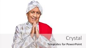 Presentation with saree - Colorful slides enhanced with senior-hispanic-man-wearing-tradition backdrop and a light gray colored foreground