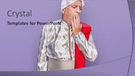  Presentation with saree - Presentation having senior-hispanic-man-wearing-tradition background and a light blue colored foreground