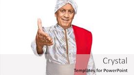  Presentation with saree - Slides having senior-hispanic-man-wearing-tradition background and a light gray colored foreground