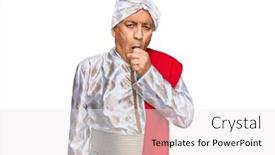  Presentation with saree - Slide set consisting of senior-hispanic-man-wearing-tradition background and a white colored foreground