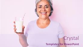  Presentation with looking glass - Theme consisting of senior-hispanic-woman-holding-glass background and a sky blue colored foreground