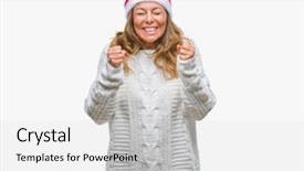  Presentation with winner - Amazing PPT layouts having senior hispanic woman wearing christmas backdrop and a white colored foreground