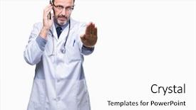  Presentation with multicultural senior citizen - PPT layouts consisting of senior hoary doctor man talking background and a  colored foreground