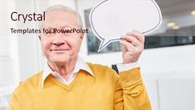  Presentation with bubble - Beautiful theme featuring senior holds speech bubble backdrop and a lemonade colored foreground