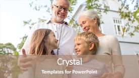  Presentation with generation - Slide deck with senior housing - family happiness generation home background and a  colored foreground