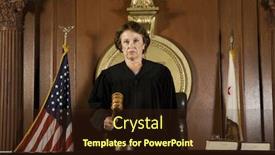  Presentation with courtroom - Beautiful presentation featuring senior judge standing with mallet in courtroom backdrop and a tawny brown colored foreground
