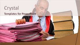  Presentation with judge - Slide deck enhanced with senior-judge-with-books background and a lemonade colored foreground