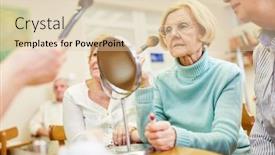  Presentation with artist - Cool new PPT theme with senior-learns-age-appropriate-make backdrop and a lemonade colored foreground