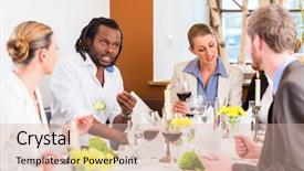  Presentation with employment law men women - Amazing presentation having senior luncheon - group of men and women backdrop and a  colored foreground