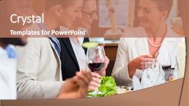  Presentation with men women are equal - Beautiful theme featuring senior luncheon - group of men and women backdrop and a  colored foreground