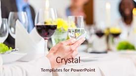  Presentation with lunch - PPT layouts enhanced with senior luncheon - woman on business lunch background and a  colored foreground