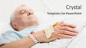  Presentation with hospital bed - PPT layouts consisting of senior lying in a hospital background and a white colored foreground