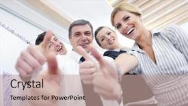  Presentation with board meeting - Audience pleasing PPT theme consisting of senior male business man giving a presentation at a meeting at modern light office on a table board backdrop and a coral colored foreground