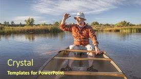  Presentation with ponds - Slide set featuring senior-male-enjoying-evening-sun background and a tawny brown colored foreground