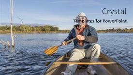  Presentation with sun - Beautiful slide set featuring senior-male-enjoying-morning-sun backdrop and a light blue colored foreground