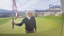  Presentation with vision golf - Amazing presentation having senior male golfer looking away backdrop and a sky blue colored foreground