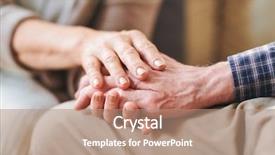  Presentation with senior care - Amazing presentation design having senior male han between those backdrop and a coral colored foreground