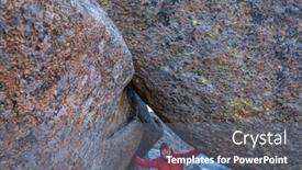  Presentation with granite - Slide deck having senior-male-hiker-and-granite background and a ocean colored foreground